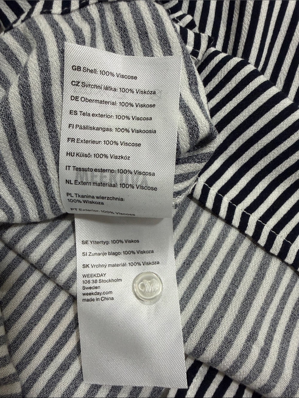 Weekday Black & White Vertical Stripe Button-Down Shirt - Picture 6 of 6